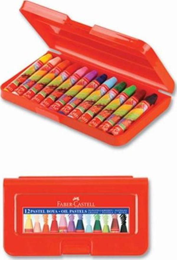 Faber-Castell Altıgen Plastik Kutu12 Renk Pastel Boya - Image 1