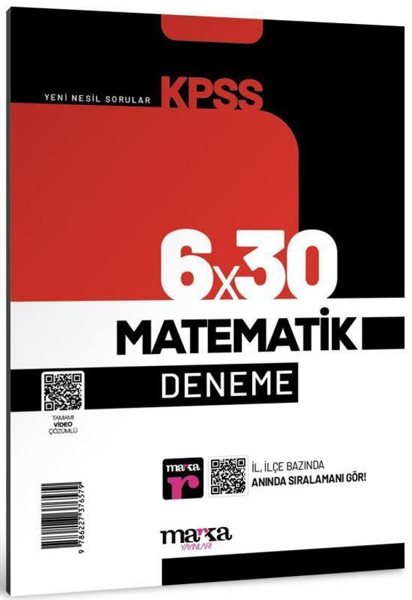 2025 KPSS Matematik 6x30 Deneme Tamamı Video Çözümlü - Marka Yayınları - Image 1