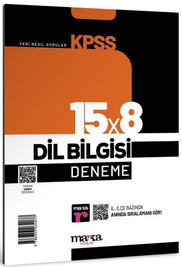 2025 KPSS Dil Bilgisi 15x8 Deneme Tamamı Video Çözümlü - Marka Yayınları - Image 1