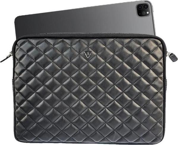 RİCH SMİTH ® GERÇEK DERİ 13" LAPTOP VE A4 EVRAK EL ÇANTASI CLUTCH / 6218 SİYAH (KARE KUZU) - Image 1