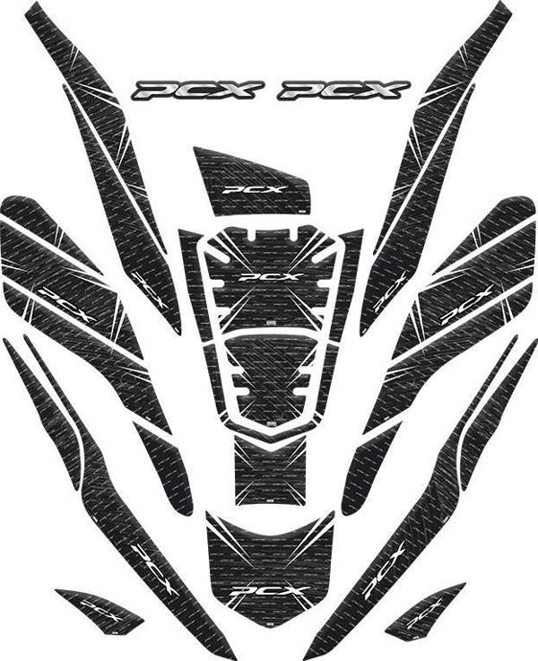 Gogo Tank Pad Set 26 Parça 006 Siyah Beyaz Honda Pcx 125 2021-2024 - Image 1