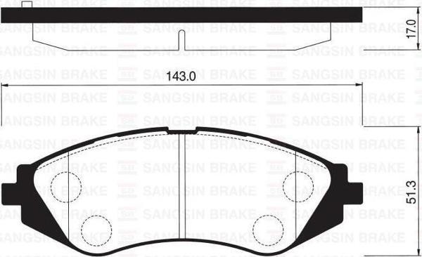 ÖN FREN BALATA CHEVROLET LACETTI 1.2L 1.4L 1.6L J200 05- / AVEO 1.2L 1.4L T250 T255 06- / DAEWOO NUBIRA 1.6L F16D3 16v 03- aşınma ikaz kontağı yok - Image 1