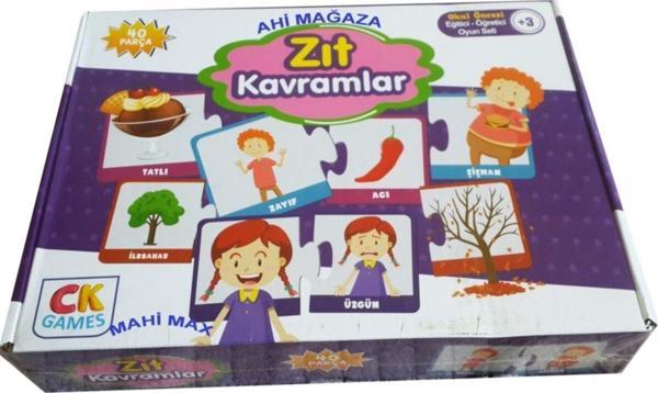 Ck Games Okul Öncesi Zıt Kavramlar Eğitici - Öğretici Puzzle Yapboz 40 Parça - Image 1