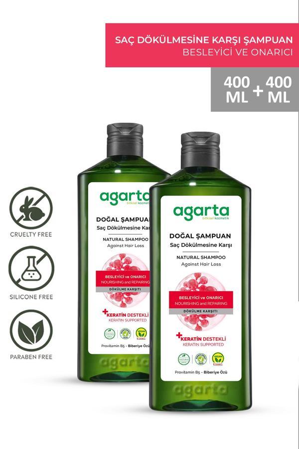 Agarta 2 Adet Doğal Saç Dökülmesine Karşı Şampuan 400 Ml - Image 1