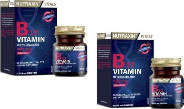 Nutraxin B12 Vitamin 1000 Mcg 60 Dilaltı Tablet 2 Adet - Image 1