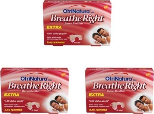 Breathe Right Ekstra Burun Bandı Normal Boy 10 Adet 3 'Lü Paket - Image 1
