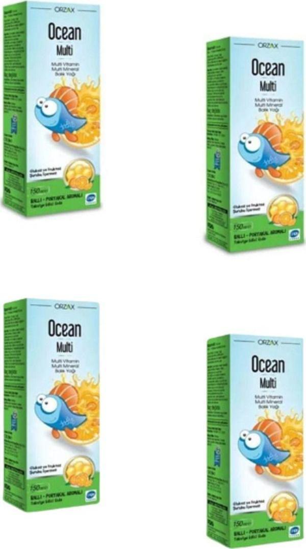 Ocean Multi Balık Yağı Şurup Ballı Portakallı 150Ml 4Lü - Image 1