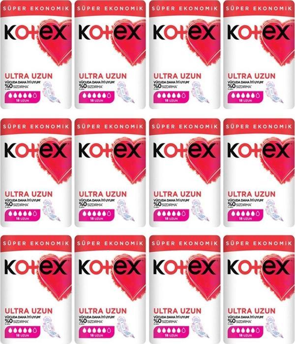 Kotex Ultra Süper Ekonomik Paket Uzun 18'Li X 12 Paket - Image 1