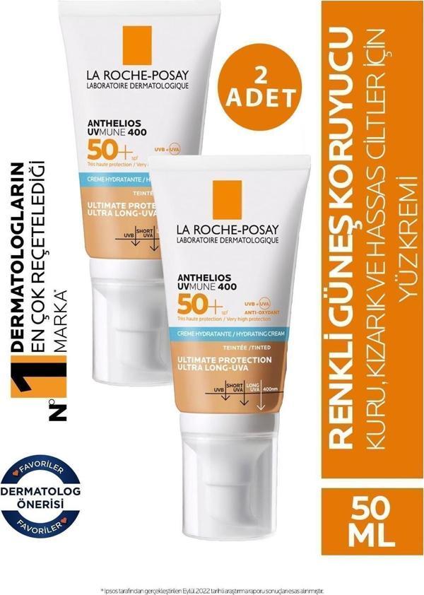 La Roche Posay Anthelios Uvmune 400 Tinted Spf50 50 Ml 2 Adet - Image 1