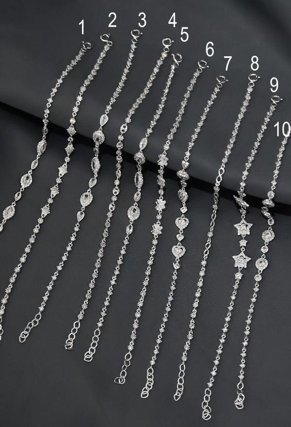 925 Ayar Gümüş Rodyum Kaplama Zirkon Taşlı Vip Işıltı Serisi Bileklik - Image 1