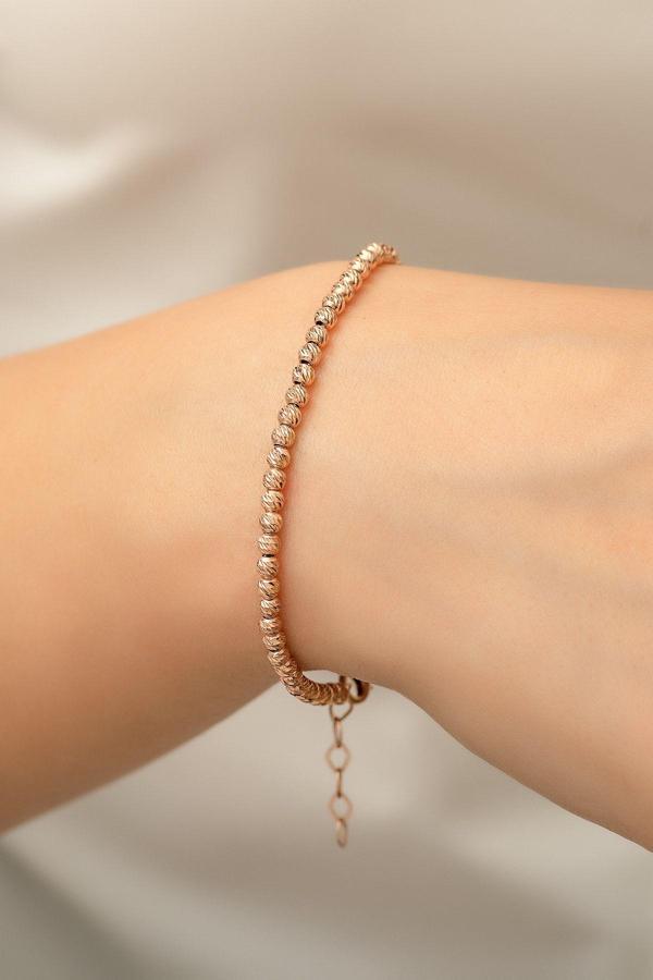 Dorica Toplu Renkli Rose Altın Kaplama 925 Ayar Gümüş Bileklik - Uvps200081 - Image 1