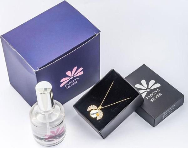 925 Ayar Gümüş Açılır Kapanır Canım Yazılı Papatya Kolye Parfüm Hediyeli - Image 1