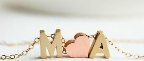 925 Ayar Gümüş Gold Kaplama Kalp Harf Kadın Kolye - Image 1