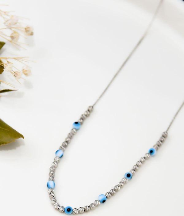 925 Ayar Gümüş Rodyum Kaplama Dorika Toplu Göz Kolye - Image 1