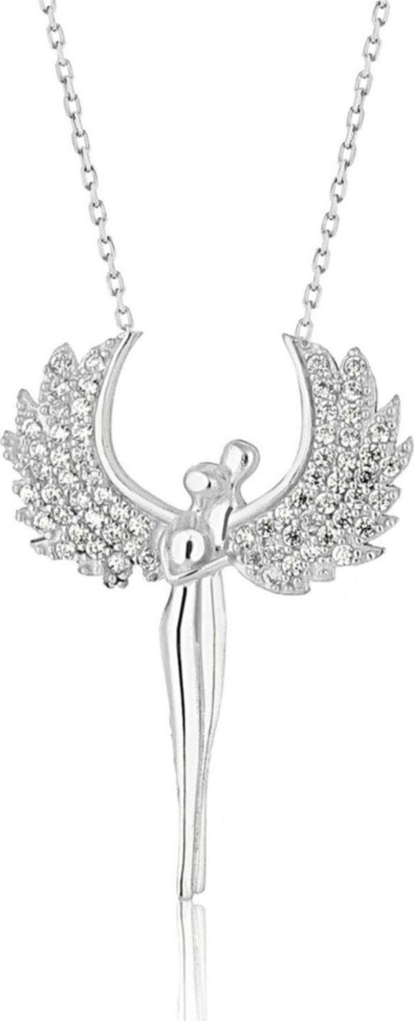 925 Ayar Gümüş Melek Kolye - Image 1