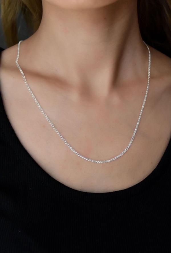 925 Ayar Gümüş Rodyum Kaplama Lavce Zincir Kadın Kolye - Image 1