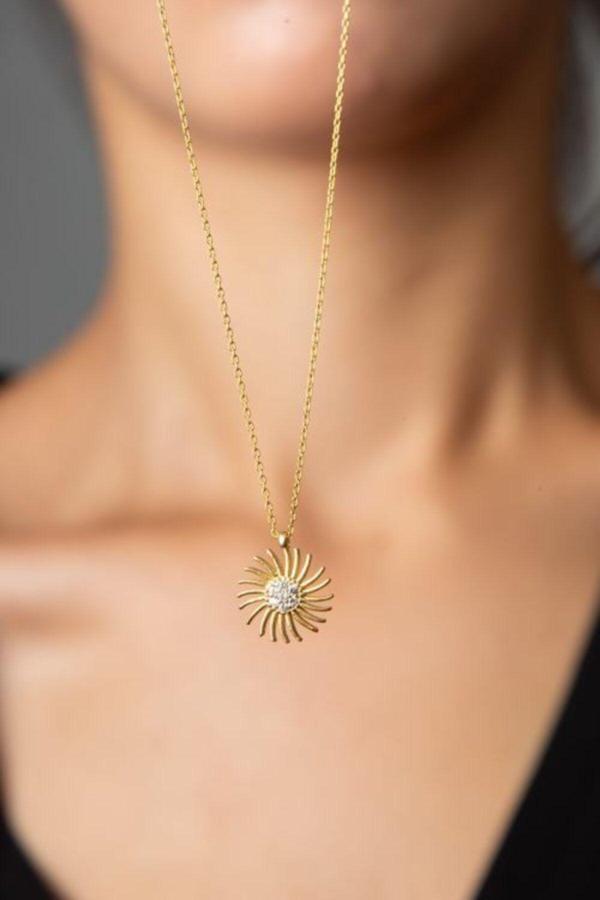 Kadın Güneş Model 925 Ayar Gümüş Kolye - Image 1