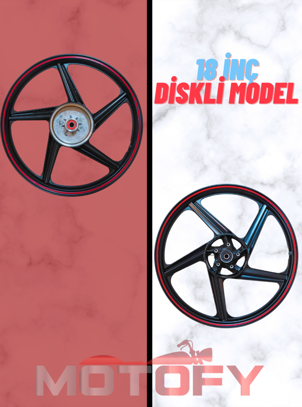 CG KUBA ÇİTA AGK FALCON ÖN ARKA 18 ÇELİK JANT TAKIMI MODİFİYE FAN MODEL SİYAH - Image 1