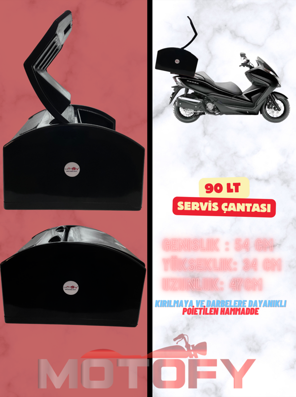 90 LT KIRILMAZ NANO PİZZA SERVİS KURYE SİYAH ÇANTASI - Image 1