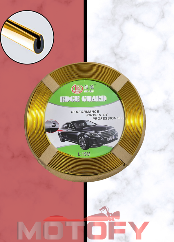 DEPO ŞERİDİ GOLD PARLAK KROM U TİPİ GEÇMELİ ARAÇ İÇ DIŞ ŞERİT 15 MT - Image 1