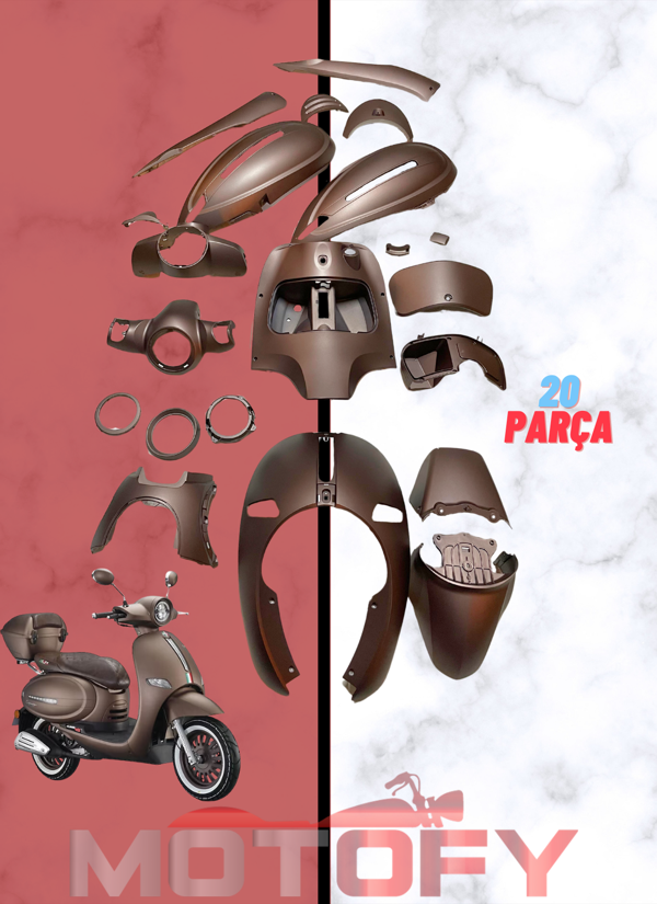 ARORA CAPPUCİNO 50 - 125 KAPORTA GRENAJ TAKIMI KAHVERENGİ ORİJİNAL - Image 1
