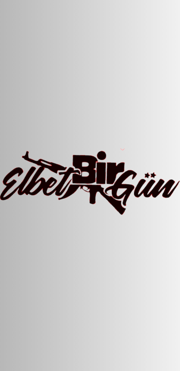 ELBET BİR GÜN SİYAH STİCKER - ETİKET 15x5cm - Image 1
