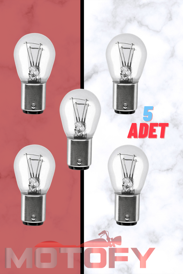 MOTOSİKLET OTOMOBİL STOP SİS AMPÜLÜ ÇİFT DUYLU TİP (5 ADET) - Image 1