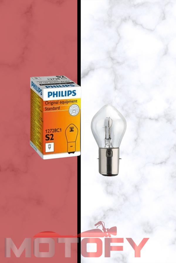 Motosiklet Philips Ön Far Ampülü 12Volt 35W UZUN KISA ÇİFT DEVRE - Image 1
