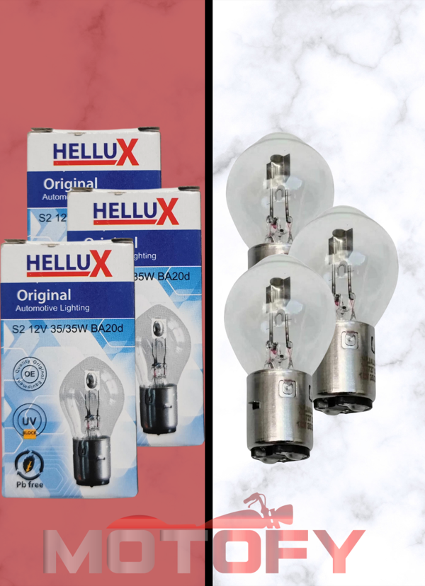 HELLUX Bosch Tipi 35\35w MOTOSİKLET FAR AMPÜLÜ UZUN KISA ÇİFT DEVRE 3LÜ AVANTAJ PAKETİ - Image 1