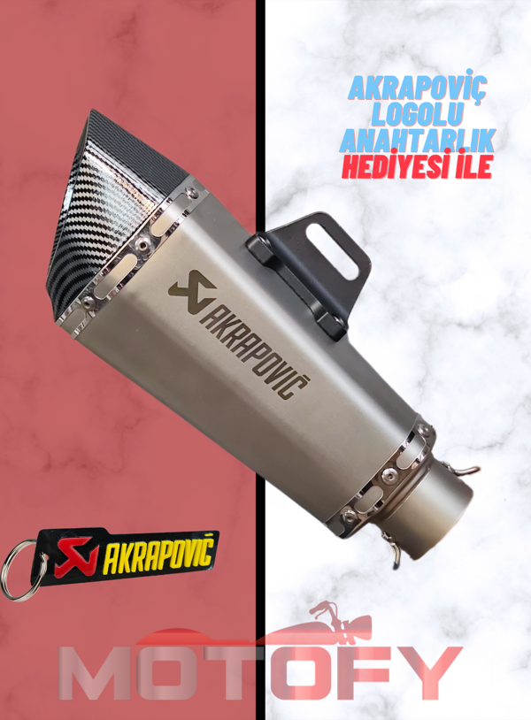 TİTANYUM MODEL YENİ VERSİYON AKREP EGZOZ 51MM SUSTURUCULU  A KALİTE (32CM) - Image 1