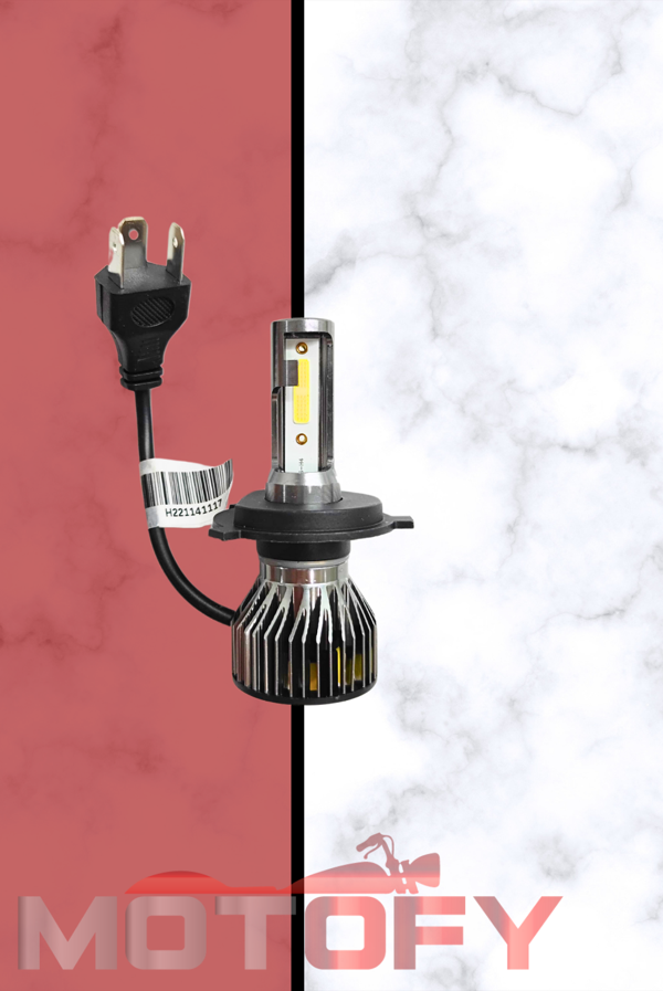 YENİ NESİL H4 SLİM KASA LED ULTRA PARLAK MOTOSİKLET UZUN KISA ÇİFT DEVRE AMPÜL (1 ADET)  - Image 1