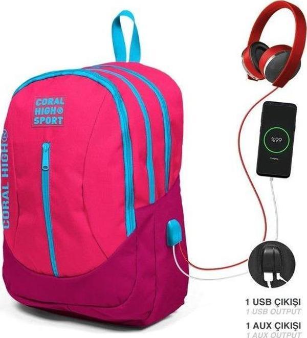 Coral High Sport Sırt Çanta (Usb+Aux Soketli) 23450 - Image 1