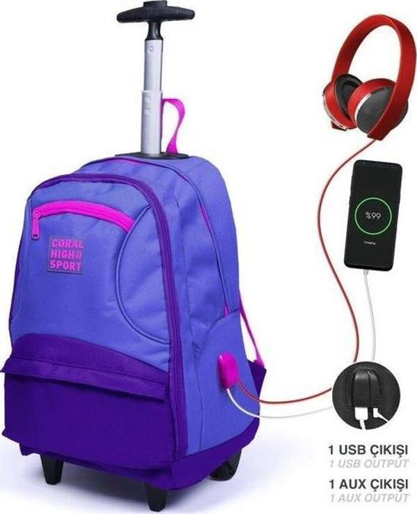 Coral High Sport Çekçek Sırt Çanta (Usb+Aux Soket) 23252 - Image 1