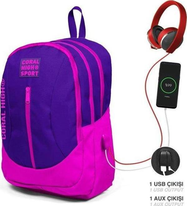 Coral High Sport Sırt Çanta (Usb+Aux Soketli) 23230 - Image 1