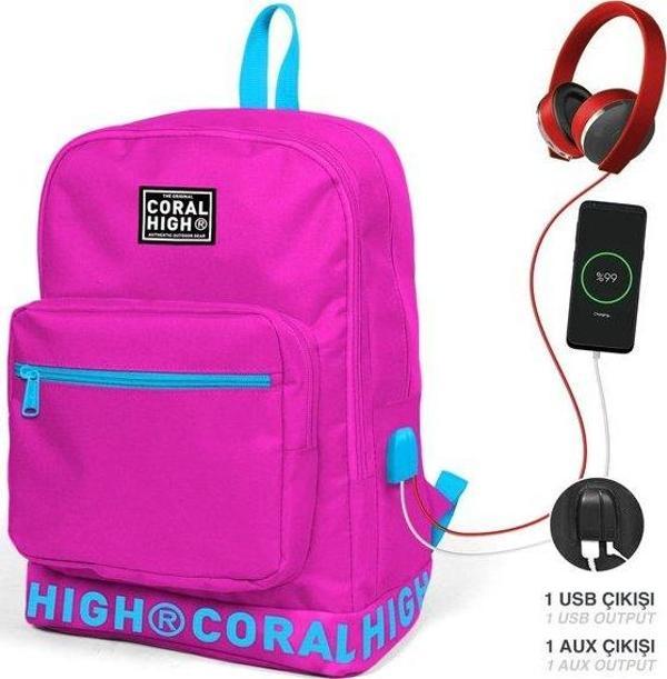 Coral High Sırt Çanta (Usb+Aux Soketli) 24108 - Image 1