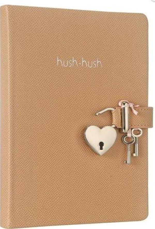Victorias Journals Hush Hush Kilitli Pastel Defter 80gr. 160 Yaprak Çizg Bej - Image 1