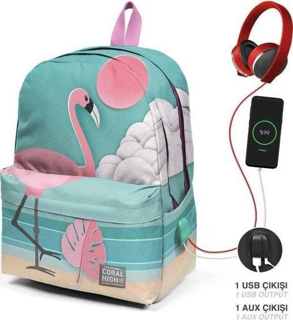 Coral High Sırt Çanta (Usb+Aux Soketli) 23423 - Image 1
