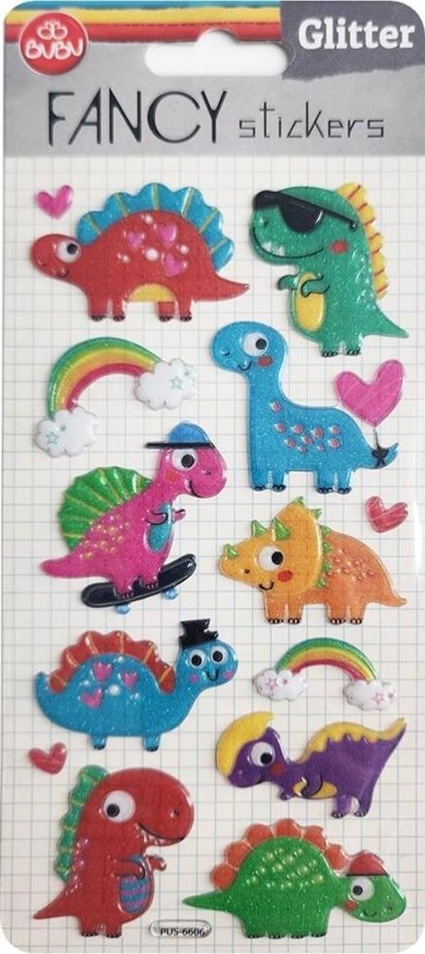 Bu-Bu Damla Sticker Glitter Dinazor 9x20 PUS-6606 - Image 1