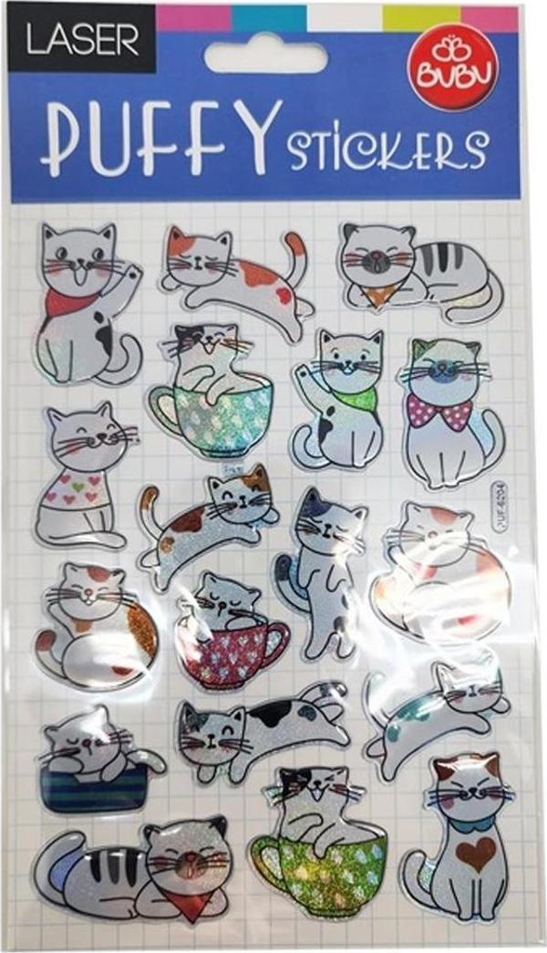 Bu-Bu Damla Sticker Kedi 12,5x23,5 PUF-6204 - Image 1