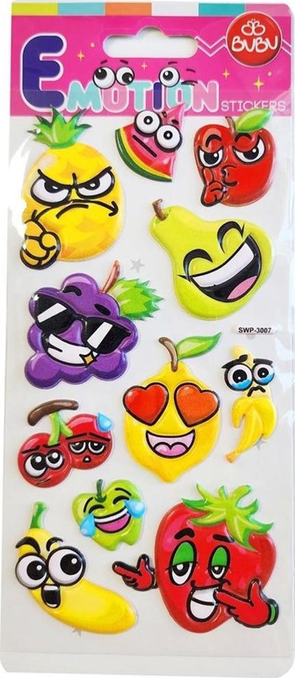 Bu-Bu Emotions Puffy Sticker Sebzeler 9x21 SWP-3007 - Image 1
