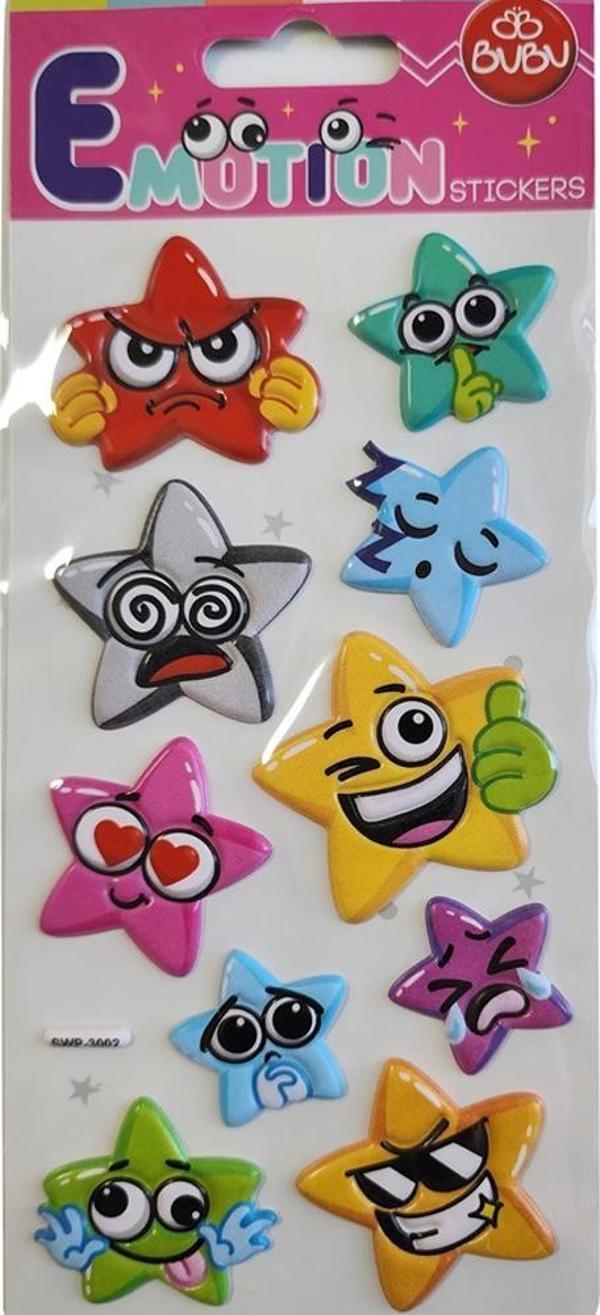 Bu-Bu Emotions Puffy Sticker Yıldızlar 9x21 SWP-3002 - Image 1