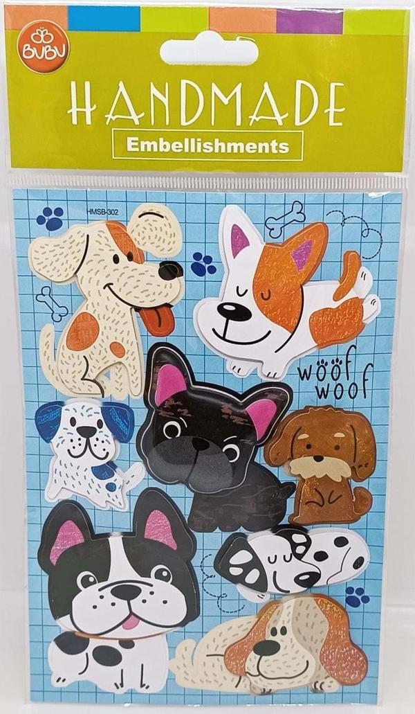 Bu-Bu Handmade Sticker Köpekler 12,5x23,5 HMSB-302 - Image 1