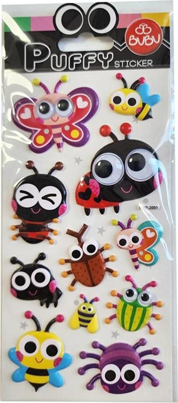 Bu-Bu Puffy Sticker Oynar Göz Kelebek - Arılar - Uğur Böceği 9x21 SWP-2001 - Image 1