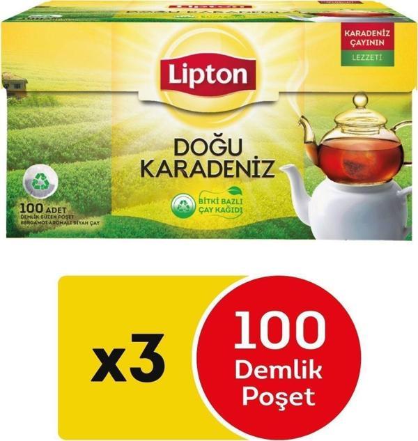 Lipton Doğu Karadeniz Demlik Poşet Çay 100'lü X 3 Adet - Image 1