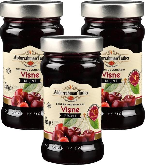 Abdurrahman Tatlıcı Vişne Reçeli 380 gr Cam x 3 Adet - Image 1