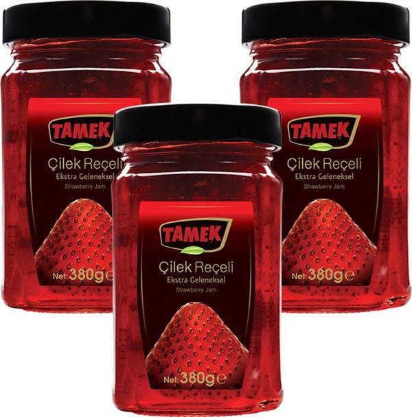 Tamek Çilek Reçeli 380 gr Ekstra Geleneksel x 3 Adet - Image 1