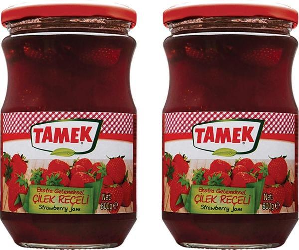 Tamek Çilek Reçeli 800 gr Ekstra Geleneksel x 2 Adet - Image 1