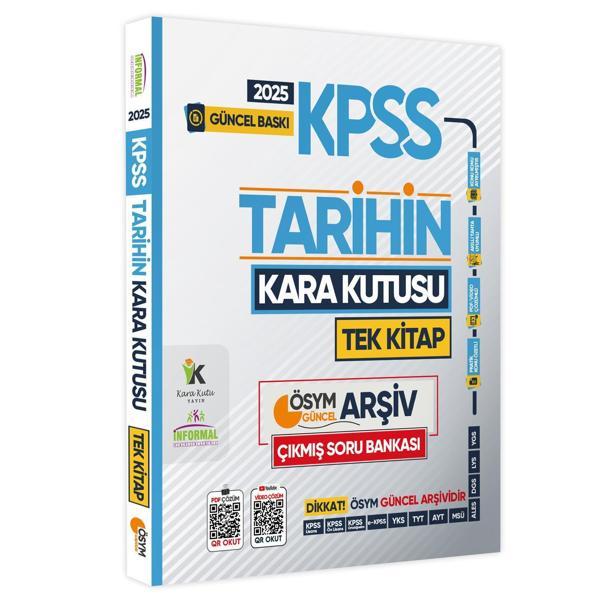 2025 KPSS Tarihin Kara Kutusu TEK KİTAP ÖSYM Arşiv Çıkmış Soru Bankası Konu Özetli Video/PDF Çözümlü - Karakutu Yayınları - Image 1