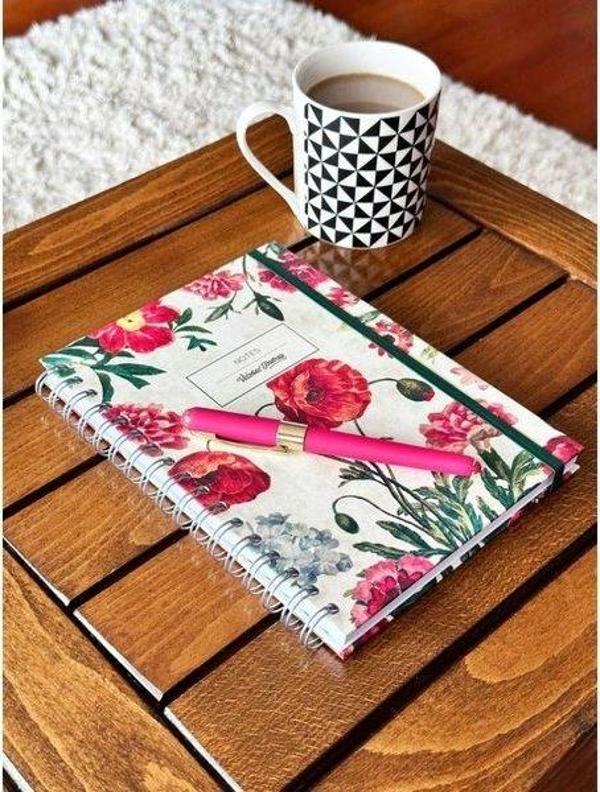 Victorias Journals Sert Kapaki Spiralli Defter 17x24 96 Yaprak Noktalı - Image 1