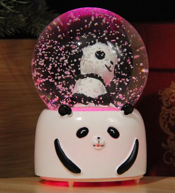 Hediyebiziz Kar Küresi Işıklı Müzikli Panda Kar Küresi - Image 1